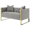 CoasterElevations 509112 Eastbrook - Velvet Upholstered Tufted Loveseat - Gray