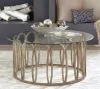 CoasterEssence 708058 Monett - Round Glass Top Coffee Table - Chocolate Chrome