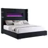 Coaster Fine Furniture 306031KW Tisdall - Upholstered California King Fireplace Bed - Black