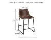 Ashley Furniture D372-124 Centiar - Upholstered Barstool (Set of 2) - Brown