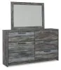 Ashley Furniture B221/31/35/46/50/84S/87/89/B100-12 Baystorm - Full Panel Bed With 4 Storage Drawers - 8 Pc. - Dresser, Mirror, Chest, Full Bed - Gray