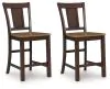 Ashley Furniture PCD651-124 Rylandeen - Barstool (Set of 2) - Light Brown / Dark Brown