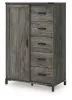 Ashley Furniture B4480/21/26/48/85/84/50/B100-12 Frandern - 7 Pc. - Dresser, Mirror, Dressing Chest, Full Bookcase Panel Bed With Storage - Gray