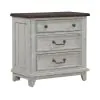 Liberty Furniture 237-BR61 River Place - 3 Drawer Nightstand With Charging Station - Riverstone White & Tobacco