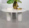 Coaster Fine Furniture 709668 Astoria - Round Genuine Marble Coffee Table - White