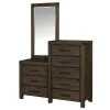 Furniture of America CM7382CM Rexburg - 8 Drawer Dresser Mirror - Wire - Brushed Rustic Brown
