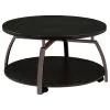 Coaster Fine Furniture 722208-S3 Dacre - 3 Piece Round Coffee And End Table Set - Dark Charcoal