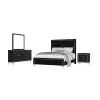 New Classic 00-B1891-34N New Classic 00-B1891-34N Ava - 5/0 Queen 4 Piece Bedroom Set (Bed & Dresser & Mirror & Nightstand) - Black