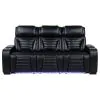 Coaster Fine Furniture 603251PP Zuma - Faux Leather Dual Power Reclining LED Sofa - Black