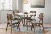 New Classic 40-D1651-DG4GC New Classic 40-D1651-DG4GC Oscar - Round Glass Dining Table With 4 Cushion Chairs - Gray