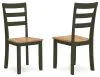 Ashley Furniture D401/15/01(2) Ashley Furniture D401/15/01(2) Gesthaven - 5 Pc. - Round Dining Room Drop Leaf Table, 4 Side Chairs - Natural / Green
