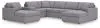 Ashley Furniture 92104S54 Ashley Furniture 92104S54 Modmax - 7-Piece Sectional With Laf And Raf Corner Chaises And With Storage Console - Granite