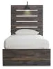 Ashley Furniture B211B11 Ashley Furniture B211B11 Drystan - Twin Panel Bed With 4 Side Drawers - Brown / Beige