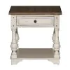 Liberty Furniture 498-OT-O3PCS Morgan Creek - 3 Piece Table Set (1 Round Cocktail 2 End Tables) - Antique White / Wirebrushed Tobacco Accents