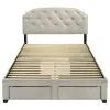 Coaster Fine Furniture 316011Q Marianna - 4-Drawer Upholstered Queen Storage Bed - Cream