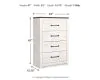 Ashley Furniture B1190-44 Gerridan - Four Drawer Chest - White / Gray