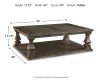Ashley Furniture T776-1 Johnelle - Rectangular Cocktail Table - Gray