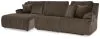 Ashley Furniture 92705S11 Ashley Furniture 92705S11 Top Tier - 3-Piece Reclining Sectional With Laf Press Back Chaise - Chocolate