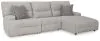 Ashley Furniture 93605S6 Ashley Furniture 93605S6 Acklen Place - 3-Piece Power Reclining Sectional With RAF Power Reclining Back Chaise - Pewter