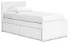 Ashley Furniture EB9630B10 Ashley Furniture EB9630B10 Onita - Twin Panel Platform Bed With 1 Side Storage - White