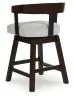 Ashley Furniture D596-224 Haddigan - Upholstered Swivel Barstool (Set of 2) - Dark Brown