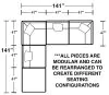 Jackson Furniture Industries 4445/31/59/28-26 Jackson Furniture Industries 4445/31/59/28-26 Posh - 5 Piece Modular Sectional With 2 Armless, 2 Corners, 1 Cocktail Ottoman - Dove