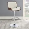 CoasterEssence 130503 Folsom - Upholstered Adjustable Bar Stool - Ecru And Chrome