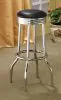 CoasterEveryday 2408 Retro - Upholstered Metal Swivel Bar Stool (Set of 2) - Black