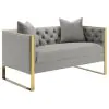 CoasterElevations 509111-S2 Eastbrook - 2 Piece Velvet Upholstered Tufted Sofa Set - Gray