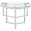 Coaster Fine Furniture 708400 Delia - 2 Piece Round Glass Top Nesting Coffee Table - Chrome