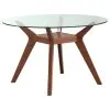Coaster Fine Furniture 122180BG Paxton - Round Glass Top Wood Dining Table - Nutmeg