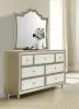 CoasterElevations 223523M Antonella - 7-Drawer Upholstered Dresser With Mirror - Ivory
