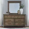 Liberty Furniture 930-BR-DM Carolina Park - Dresser & Mirror - Amber Brown