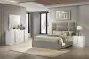 Coaster Fine Furniture 223091GRYQ-S4 Ines - 4 Piece Queen Bedroom Set - Gray And White High Gloss