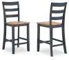 Ashley Furniture D399/13/124(2) Ashley Furniture D399/13/124(2) Gesthaven - 5 Pc. - Rectangular Dining Room Counter Table, 4  Barstools - Natural / Blue