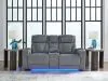 Ashley Furniture PC4980218 Studio Cave - Power Reclining Loveseat with Console - Steel