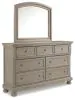 Ashley Furniture B733B1 Ashley Furniture B733B1 Lettner - 7 Drawer Dresser, Mirror - Light Gray