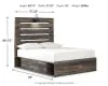 Ashley Furniture B211B12 Ashley Furniture B211B12 Drystan - Full Panel Bed With 4 Side Drawers - Brown / Beige