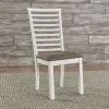 Liberty Furniture 182-C2001S Brook Bay - Upholstered Ladder Back Side Chair - Textured White / Carbon Gray
