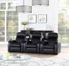 CoasterEssence 600001-S3B Cyrus - 3 Piece Upholstered Home Theater Seating - Black