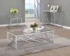 CoasterEssence 720497 Lille - Square Glass Top Side End Table - Chrome