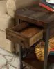 Furniture of America CM-AC286 Brick Attic - Side Table - Oak / Multi
