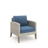 New Classic G852B-5S Carezza - 5 Piece Set (Sofa & 2 Club Chairs & 2 Stools) - Dark Blue