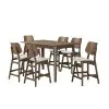 New Classic 45-1651-C6CT New Classic 45-1651-C6CT Oscar - Counter Table & 6 Chairs - Walnut