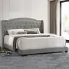 Intercon UB-BR-RHYKNG-SMK-C Intercon UB-BR-RHYKNG-SMK-C Rhyan - Upholstered King Bed - Smoke Finish