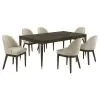 Coaster Fine Furniture 193671-S7 Reseda - 7 Piece Rectangular Dining Set - Ash Brown