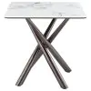 Coaster Fine Furniture 708137 Carvell - Square Sintered Stone End Side Table - Mirage White