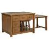 Coaster Fine Furniture 182446 Mayfair - 3 Piece Kitchen Island With Extension Table - Dark Oak