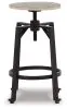 Ashley Furniture D336-024 Karisslyn - Swivel Stool (Set of 2) - Whitewash / Black