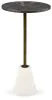 Ashley Furniture A4000540 Caramont - Accent Table with White Base - Black / White / Gold Finish